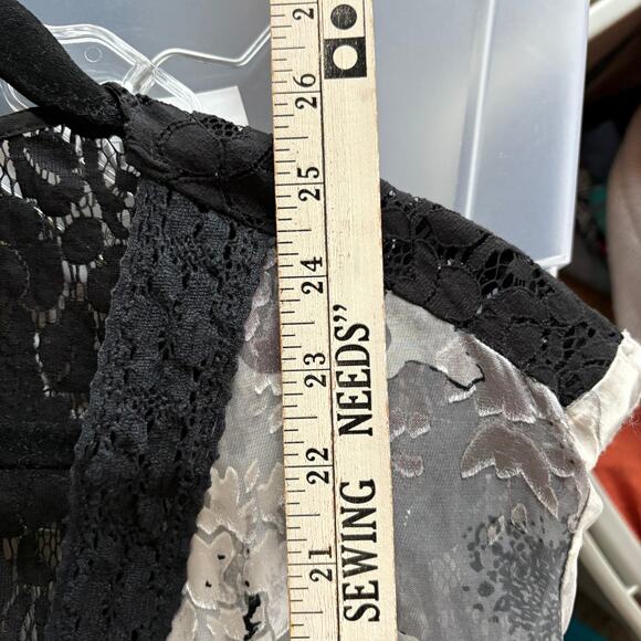Vintage Whimsygoth Velvet Burnout Blouse Witchy Silk Blend Lace Fairy Goth XL - Picture 10 of 11